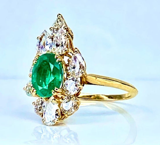 Bague 57 Boucheron - Bague en or jaune 18K émeraude et diamants 58 Facettes AB137