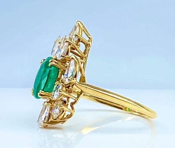 Bague 57 Boucheron - Bague en or jaune 18K émeraude et diamants 58 Facettes AB137