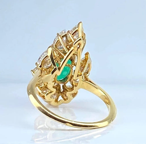 Bague 57 Boucheron - Bague en or jaune 18K émeraude et diamants 58 Facettes AB137