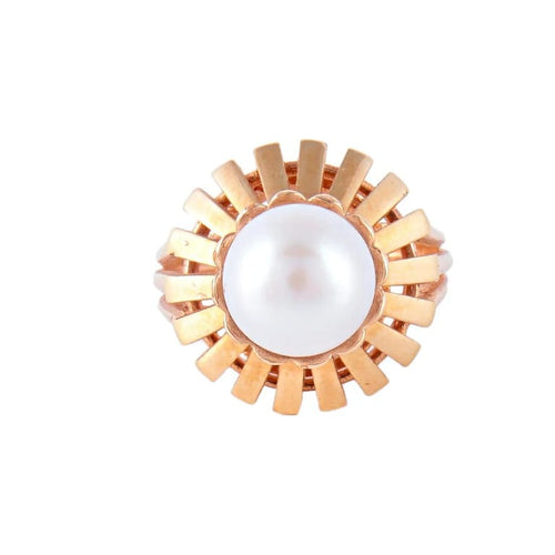 Bague 55 Bague perle de culture en or jaune 18K 58 Facettes AB590