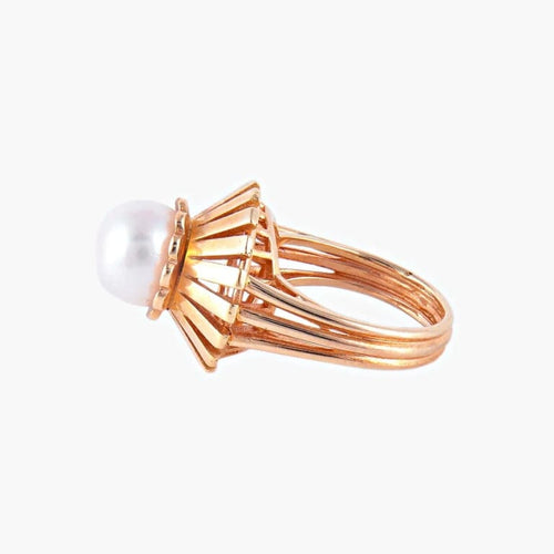 Bague 55 Bague perle de culture en or jaune 18K 58 Facettes AB590