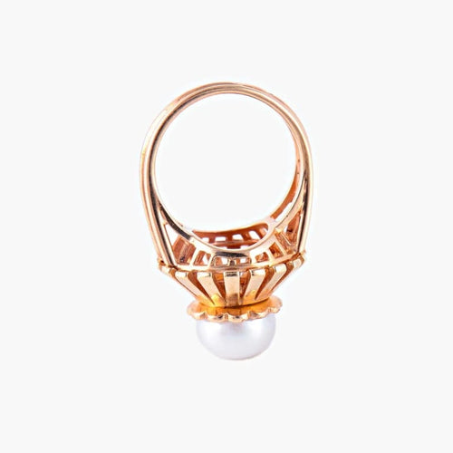 Bague 55 Bague perle de culture en or jaune 18K 58 Facettes AB590
