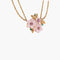 Collier Collier trois fleurs en or jaune 18K avec diamants et pierres 58 Facettes AB105