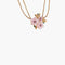 Collier Collier trois fleurs en or jaune 18K avec diamants et pierres 58 Facettes AB105
