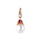 Pendentif Pendentif Art Nouveau en or jaune 18K avec perle fine et diamant 58 Facettes AB1