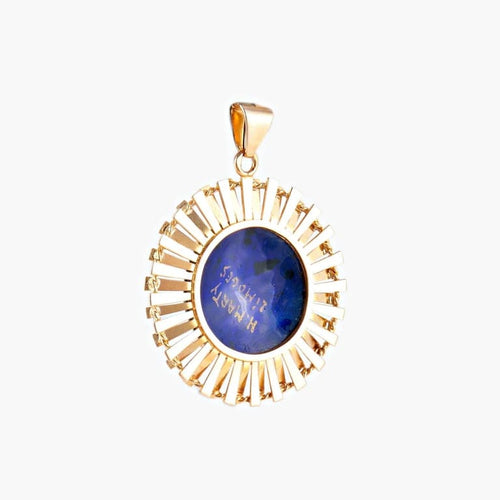 Pendentif H. Marty Limoges - Pendentif soleil en or jaune 18K émaillé 58 Facettes AB114