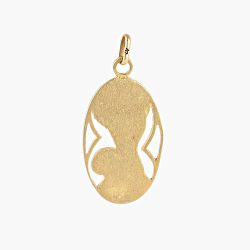 Pendentif Médaille Vierge à l’Enfant en or jaune 18K 58 Facettes AB97