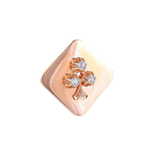 Broche Broche trèfle losangique en or jaune 18K et diamants 58 Facettes AB11