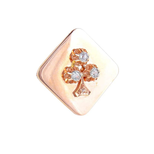 Broche Broche trèfle losangique en or jaune 18K et diamants 58 Facettes AB11
