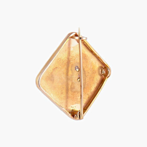 Broche Broche trèfle losangique en or jaune 18K et diamants 58 Facettes AB11