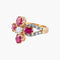 Bague 49 Bague en or jaune 18K rubis et diamants 58 Facettes AB3