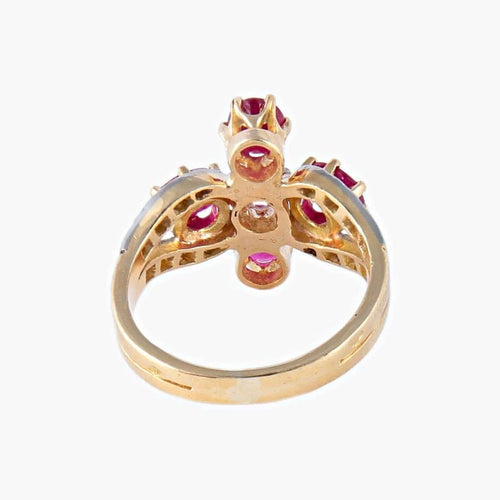 Bague 49 Bague en or jaune 18K rubis et diamants 58 Facettes AB3