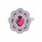 Bague 54 Bague style 1900 en or blanc 18K, rubis et diamants 58 Facettes AB218
