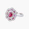 Bague 54 Bague style 1900 en or blanc 18K, rubis et diamants 58 Facettes AB218