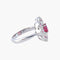 Bague 54 Bague style 1900 en or blanc 18K, rubis et diamants 58 Facettes AB218