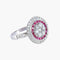 Bague 57 Bague style Art déco en or blanc 18K avec diamants et rubis 58 Facettes