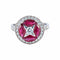 Bague 52 Bague étoile Art déco en or blanc 18K, rubis et diamants 58 Facettes AB66