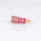Bague 52 Bague jarretière en or jaune 18 ct et rubis 58 Facettes AB128