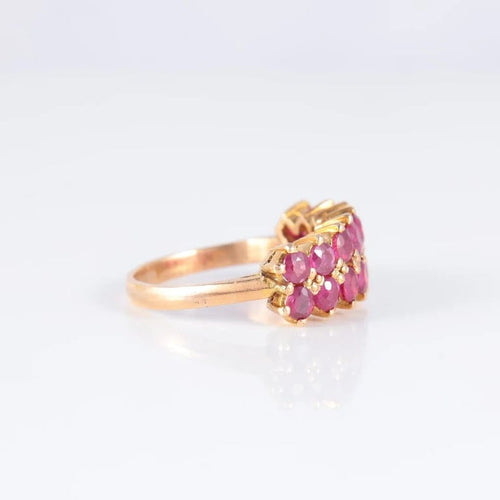 Bague 52 Bague jarretière en or jaune 18 ct et rubis 58 Facettes AB128