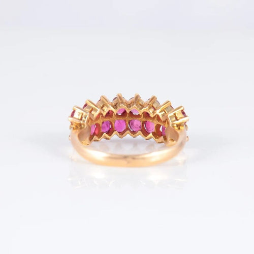 Bague 52 Bague jarretière en or jaune 18 ct et rubis 58 Facettes AB128