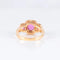 Bague 51 Bague trilogie épaulée en or jaune, rubis et diamants 58 Facettes AB127