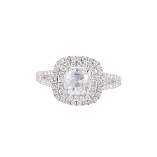 Bague 51 Bague solitaire en or blanc 18 ct avec diamant 1,22 ct 58 Facettes 1
