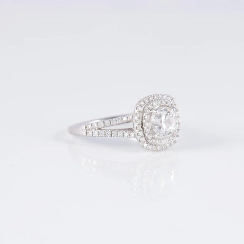 Bague 51 Bague solitaire en or blanc 18 ct avec diamant 1,22 ct 58 Facettes 1