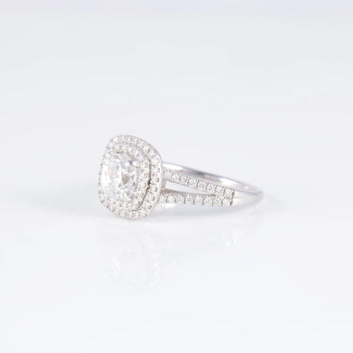 Bague 51 Bague solitaire en or blanc 18 ct avec diamant 1,22 ct 58 Facettes 1
