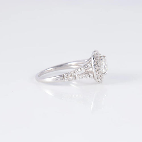 Bague 51 Bague solitaire en or blanc 18 ct avec diamant 1,22 ct 58 Facettes 1