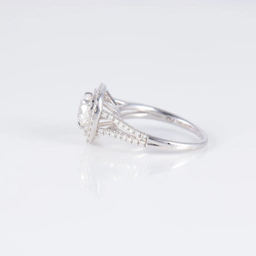 Bague 51 Bague solitaire en or blanc 18 ct avec diamant 1,22 ct 58 Facettes 1