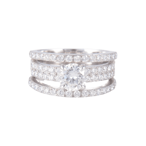 Bague 52 Bague solitaire en or blanc 18 ct avec diamant 0,98 ct 58 Facettes AB1A