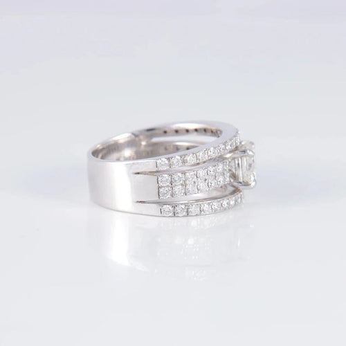 Bague 52 Bague solitaire en or blanc 18 ct avec diamant 0,98 ct 58 Facettes AB1A
