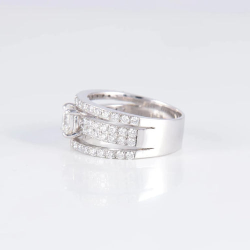 Bague 52 Bague solitaire en or blanc 18 ct avec diamant 0,98 ct 58 Facettes AB1A