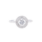 Bague 52 Bague solitaire en or blanc avec diamants 0,74 ct et 0,35 ct 58 Facettes AB254