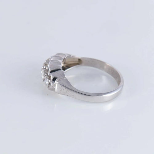 Bague 61 Bague jarretière - 5 diamants en or blanc 18 ct 58 Facettes AB593