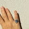 Bague 50 Bague duchesse en or blanc 18 ct, saphir de Ceylan et diamants 58 Facettes AB6