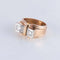 Bague 57 Bague tank double diamants en or jaune 18 ct et platine 58 Facettes AB2bis
