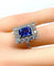 Bague 53 Bague en or blanc 18 carats avec saphir de Ceylan et diamants 58 Facettes AB410