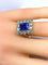 Bague 53 Bague en or blanc 18 carats avec saphir de Ceylan et diamants 58 Facettes AB410