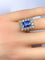 Bague 53 Bague en or blanc 18 carats avec saphir de Ceylan et diamants 58 Facettes AB410