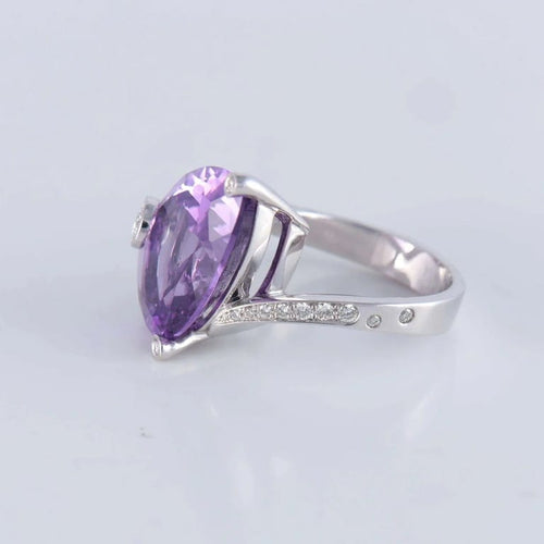 Bague 53 Marco Molinario - Bague en or blanc 18 ct améthyste et diamants 58 Facettes AB14
