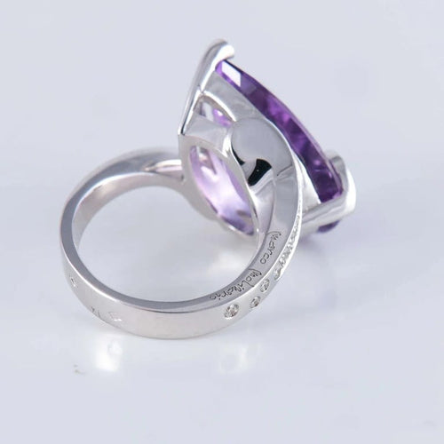 Bague 53 Marco Molinario - Bague en or blanc 18 ct améthyste et diamants 58 Facettes AB14