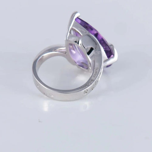 Bague 53 Marco Molinario - Bague en or blanc 18 ct améthyste et diamants 58 Facettes AB14