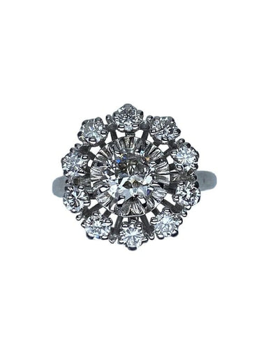 Bague 51 Bague marguerite de fiançailles en or 18 ct et diamants 58 Facettes AB15