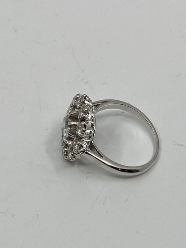 Bague 51 Bague marguerite de fiançailles en or 18 ct et diamants 58 Facettes AB15