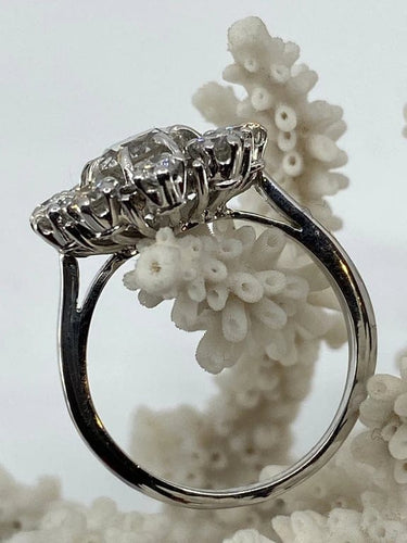 Bague 51 Bague marguerite de fiançailles en or 18 ct et diamants 58 Facettes AB15