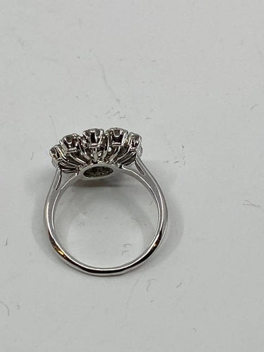 Bague 51 Bague marguerite de fiançailles en or 18 ct et diamants 58 Facettes AB15