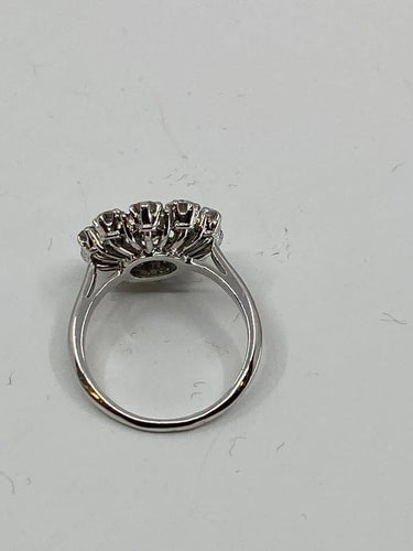 Bague 51 Bague marguerite de fiançailles en or 18 ct et diamants 58 Facettes AB15