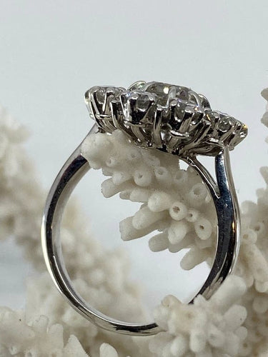 Bague 51 Bague marguerite de fiançailles en or 18 ct et diamants 58 Facettes AB15