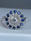 Bague 57 Bague fleur Art déco en or 18 ct, diamants et saphirs 58 Facettes AB45